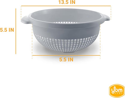YBM HOME Deep Plastic Strainer Colander with Handle - BPA-Free, Durable, Dishwasher Safe for Pasta, Vegetables