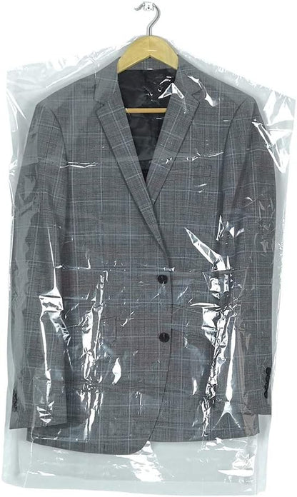 30 Pack Clear Plastic Clothes Covers, 35.4inch Dry Cleaning Dust Proof Garment Bags for Home Storage