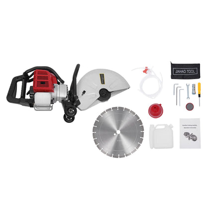 TITIDU Gas Concrete Cut off Saw 2 Stroke 52 CC Cement Masonry Wet Dry Saw Cutter+Blade Power Cutter 1400W