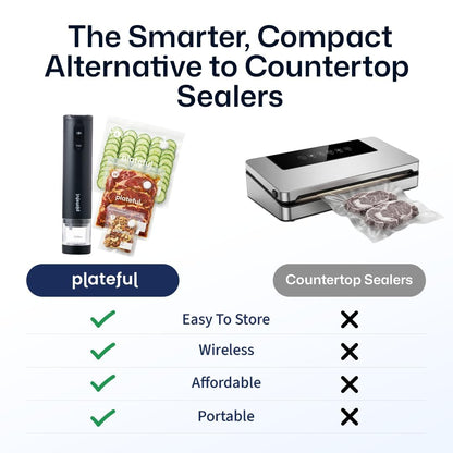 Handheld Vacuum Sealer for Food - Portable Cordless Food Vacuum Sealer Machine, Compact Mini Seal for Storage, Sous Vide & Freezer Preservation (15 Bags)