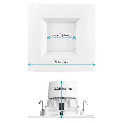 LUXRITE 12 Pack 4 Inch Square Recessed LED Can Lights, CCT Color Temperature Selectable 2700K | 3000K | 3500K | 4000K | 5000K, Dimmable Recessed Lights, 750 Lumens, CRI 90, Energy Star, Wet Rated