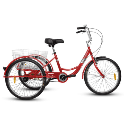 RENPINYOUX Tricycle, Adult Tricycle, 24" Tricycle with Shopping Basket, 350 Lb Capacity, Easy to Install, Suitable for Seniors, Women and Men