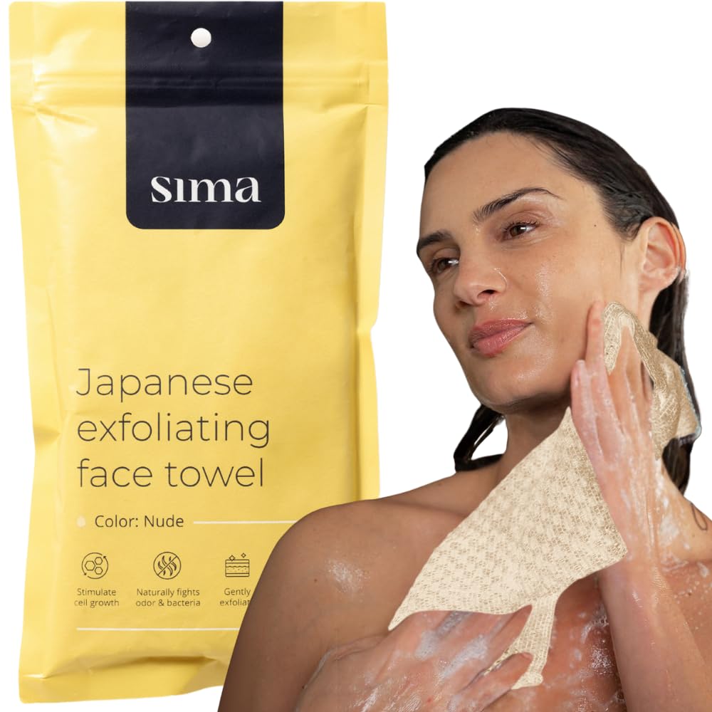 2 27cm 35cm) Exfoliating Washcloth Face & Body Scrub Towel - Japanese Exfoliating Towel with Hexagon Fibers, Body