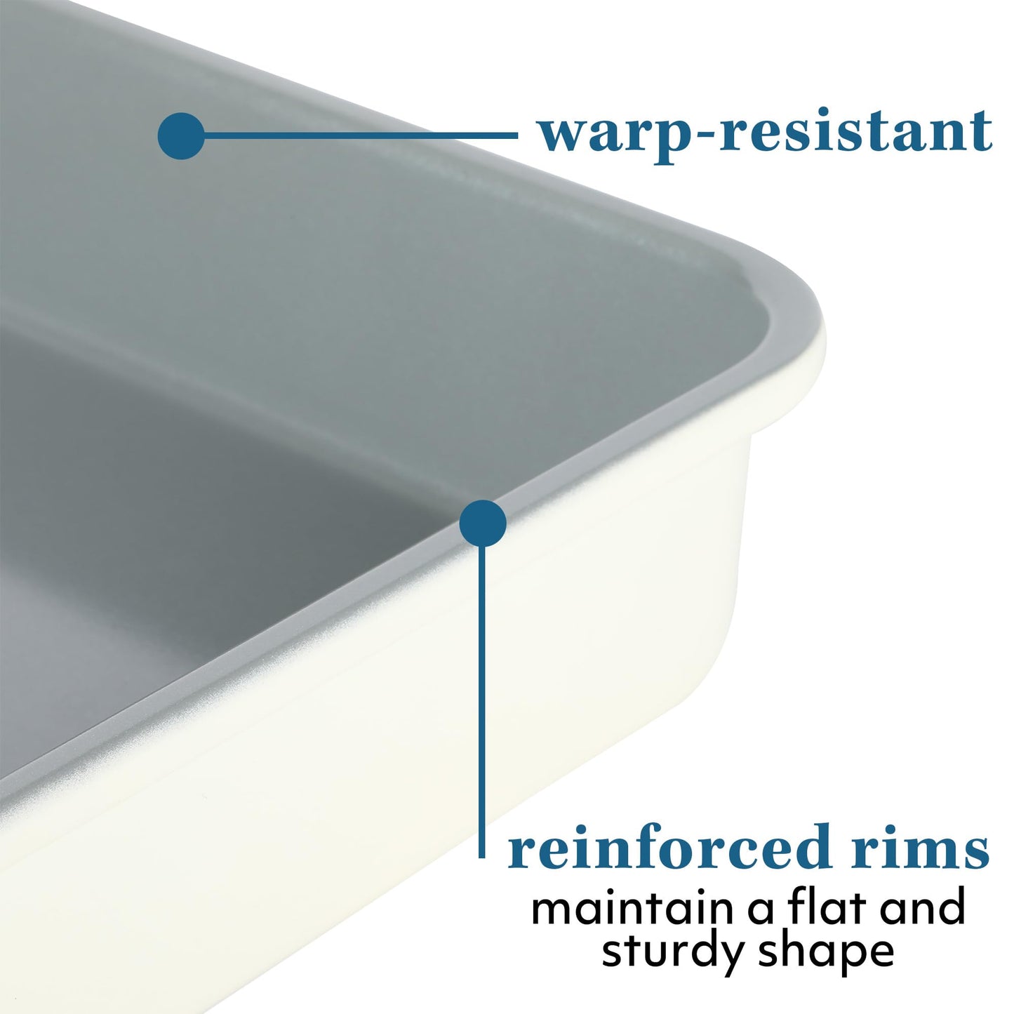 Sur La Table Kitchen Essentials Bake Sale 9 X 13 Inch PFOA, PFAS, PTFE Free Nonstick Roaster/Cake/Baking Pan - Linen White