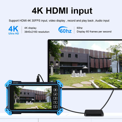 EVERSECU CCTV IP Camera Tester Monitor with Cable Tracer, 8MP AHD CVI TVI CVBS IP Camera Test 4K HD Display Video Monitor 5inch IPS Touch Screen IPC Tester with POE PTZ WiFi RS485 HDMI & VGA Input