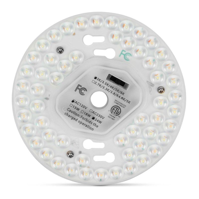 SHENGQINGTOP 5.12'' LED Ceiling Fan Light Retrofit Kit 24W 2200LM Ceiling Light Replacement PCB Board 5CCT 3000K 3500K 4000K 5000K 6000K Adjustable 120V CRI80 Dimmable