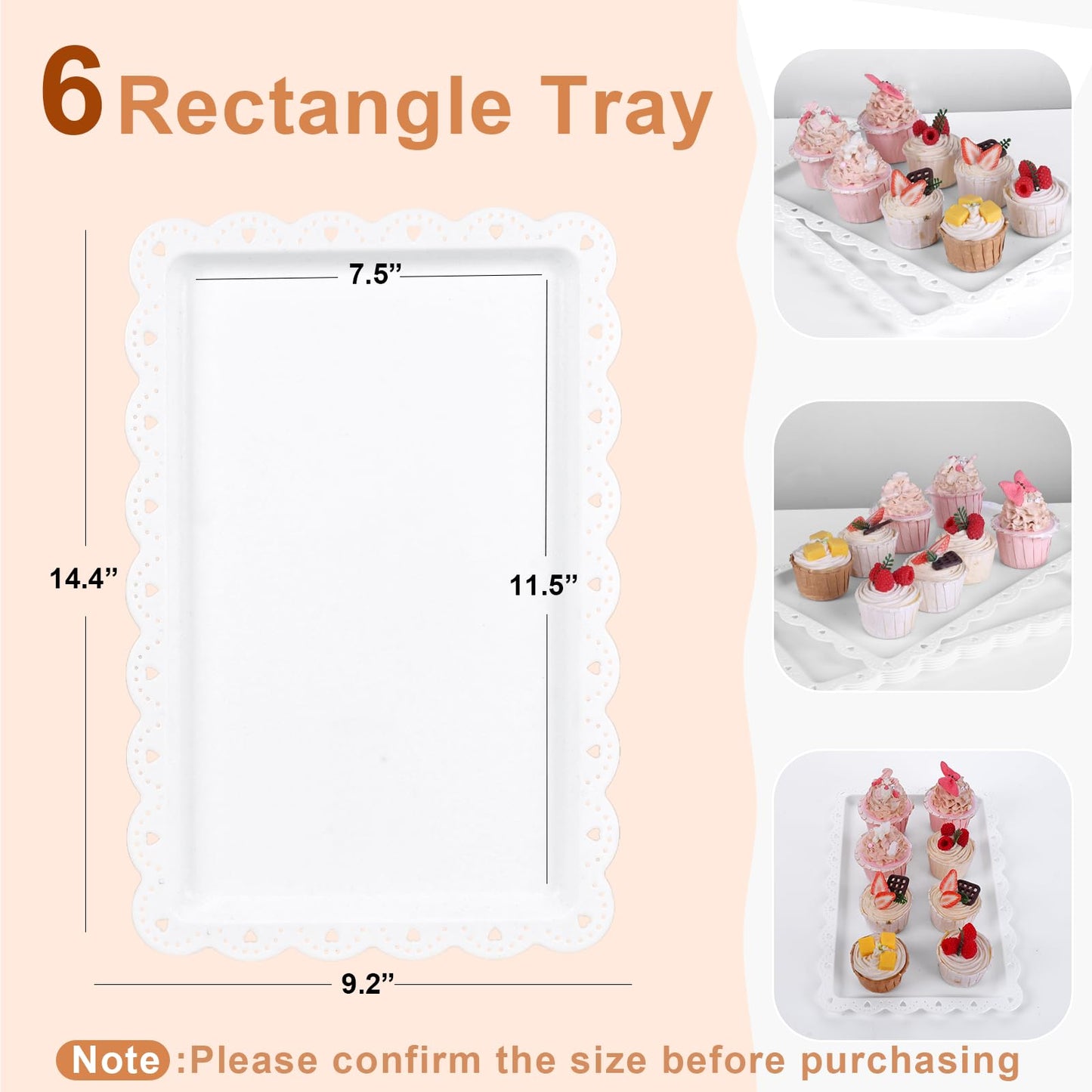 Mwellewm 10Pcs Cupcake Stand,Dessert Table Display Set, 4 White 3 Tired Cake Stand 6 Plastic Serving Trays for Party Cookie Rack Desert Tower Holder for Wedding Decor Baby Shower Tea Party Decorations
