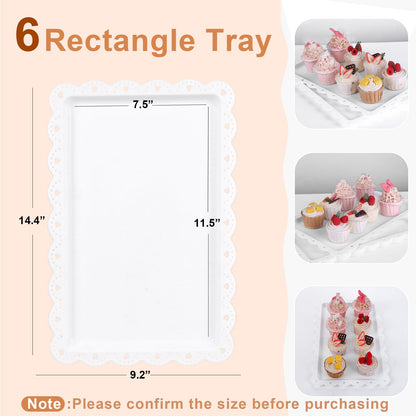 Mwellewm 10Pcs Cupcake Stand,Dessert Table Display Set, 4 White 3 Tired Cake Stand 6 Plastic Serving Trays for Party Cookie Rack Desert Tower Holder for Wedding Decor Baby Shower Tea Party Decorations