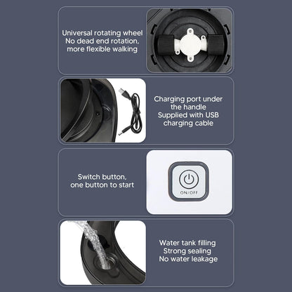 HURRISE Automatic Floor Mopping Robot, Mopping Robot with Water, Vacuum and Mop Cleaning Robot for Pet Hair, Hardwood