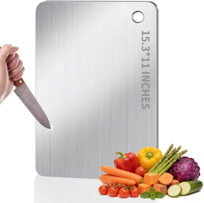 2026 100% 15.3"x11" Titanium Cutting Board - New Pure Titanium Cutting Boards, Food-Grade,Non-Slip Surface, Dishwasher