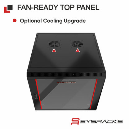 12U Wall Mount Home Lab Server Rack – 19" Locking Network Cabinet, 24" Deep Empty Rack Enclosure for Routers, NAS, Switches and Home Network Equipment