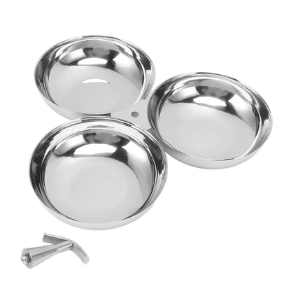 TITA-DONG 304 Stainless Steel Serving Plate, 3 IN 1 Fruit Bowl Snack Plate, Reusable Dessert Plates, Fruit Plate for Fridge, Simple Snack Tray, Portable Serving Tray for Home Kitchen Party(Mg/dL)