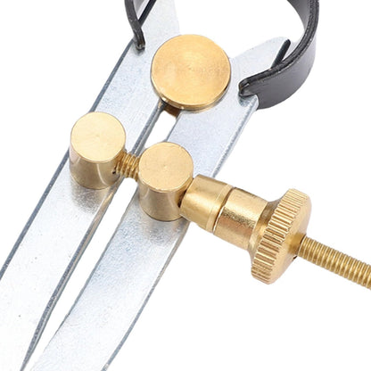 YUEHISY Spring Wing Divider Caliper, 4in Drafting Compass with Leather Creaser, Adjustable Lockable Tool, for Geometry Craft Work