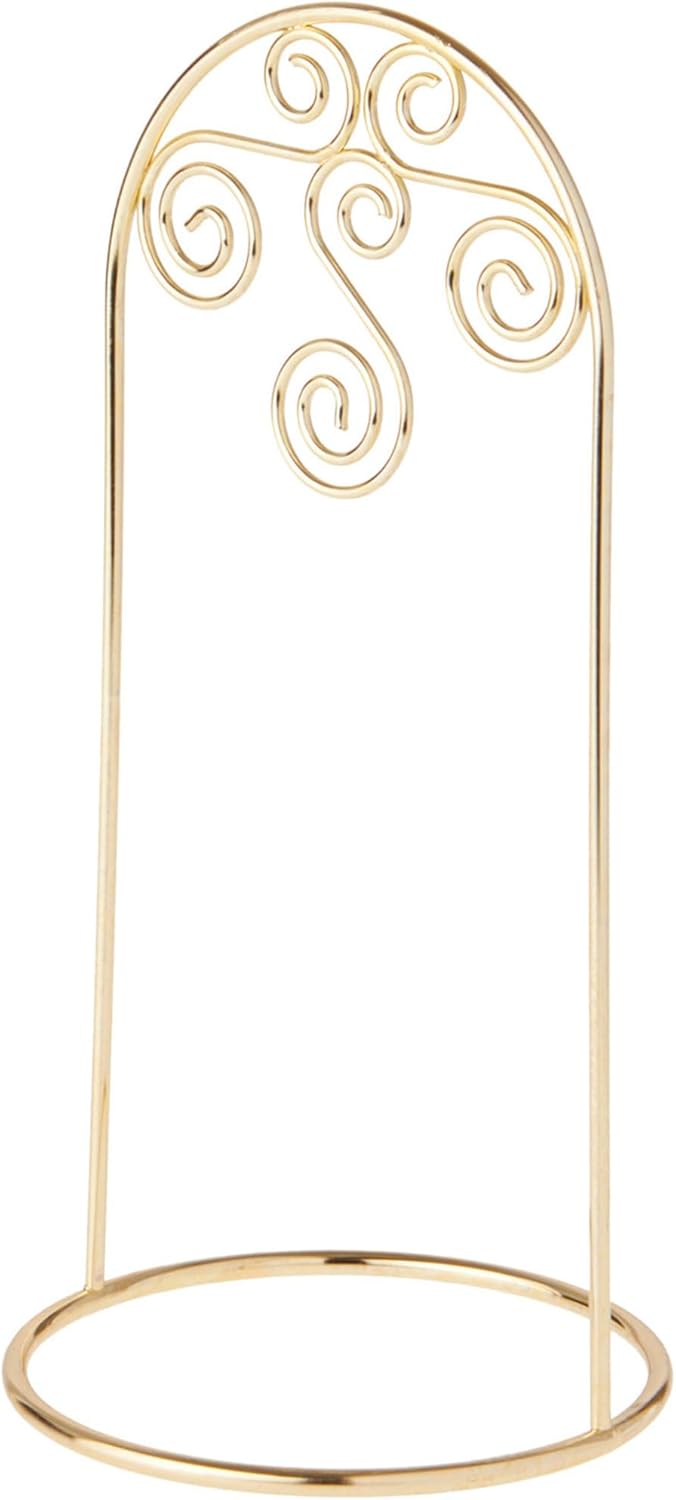 Bard's Arched Gold-toned Ornament Stand, Small Scroll, 8" H x 3.75" W x 3.75" D, Pack of 3