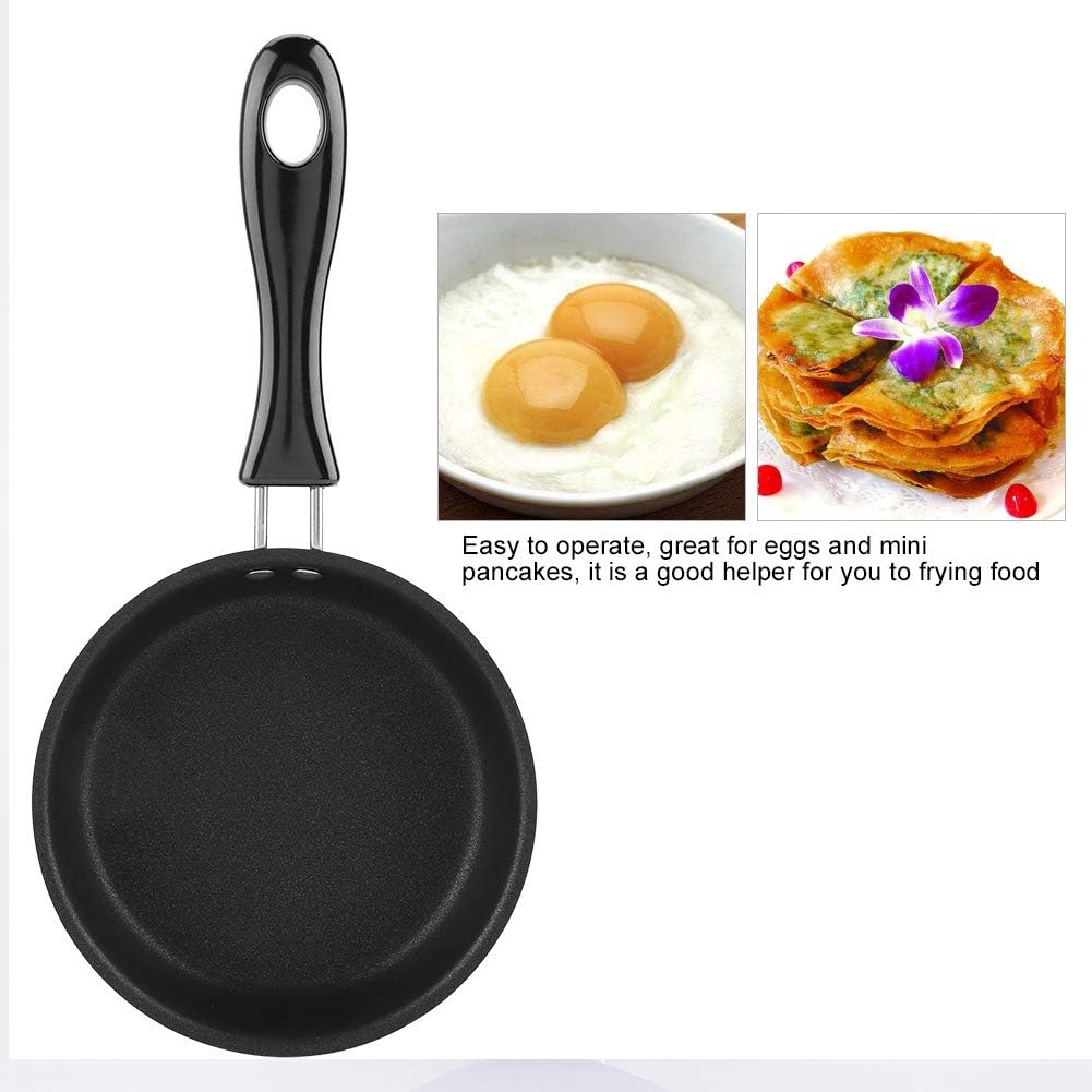 Zerodis Portable Mini Frying Pan, Nonstick Egg Pan for Breakfast Sandwich, Burger, Heat Resistant Cast Iron Skillet