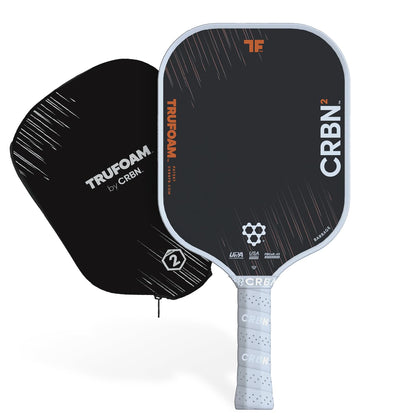 CRBN Pickleball - TruFoam Barrage 2 Pickleball Paddle - Square Shape - Carbon Fiber Pickleball Paddle - 100% Foam Floating Core Designed for Maximum Power, 14mm