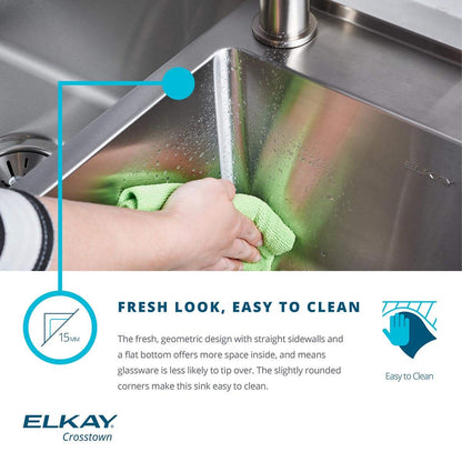 Elkay Crosstown 16 Gauge Stainless Steel 32-1/2" x 18" x 10" Single Bowl Undermount Sink Kit with Faucet