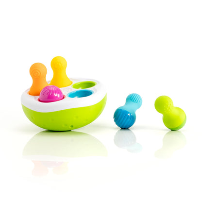 Fat Brain Toys F248 Fat Brain SpinnyPins, Kids Preschool, Spinning and Sorting Building Sets, Early Development Toy for Babies Aged 18 Months and Older, Multicoloured