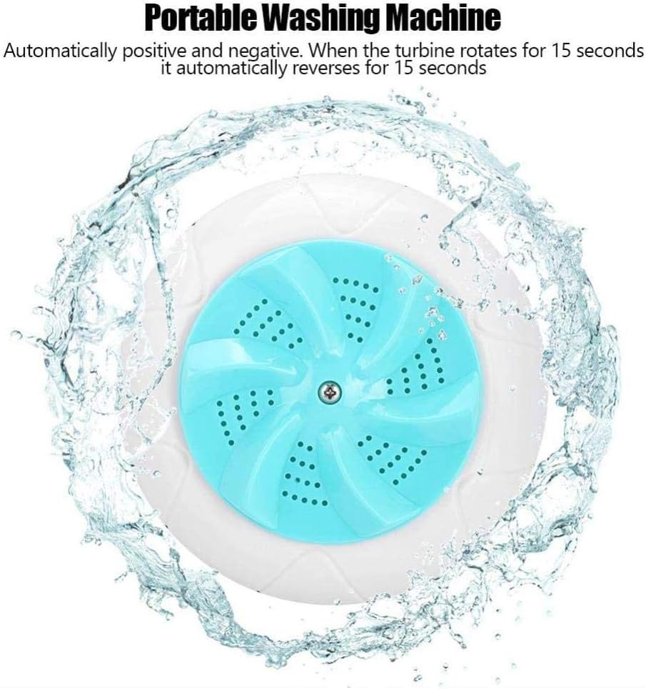 Mini Washing Machine, Portable Ultrasonic Turbine Washer for Travel Household (Green)