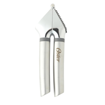 Oster Chadswyck 7.7” Garlic Press, Stainless Steel Garlic Mincer & Crusher, Easy Squeeze, Dishwasher Safe
