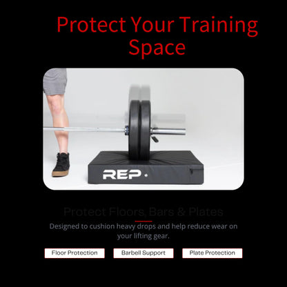 REP Fitness Crash Pads for Deadlifts and Olympic Weightlifting, Pair of High-Density Foam Drop Pads with Vinyl Covers and Nylon Handles, 29.5 x 22.5 x 5 in, Home Gym Floor Protection, Black Floor Pads