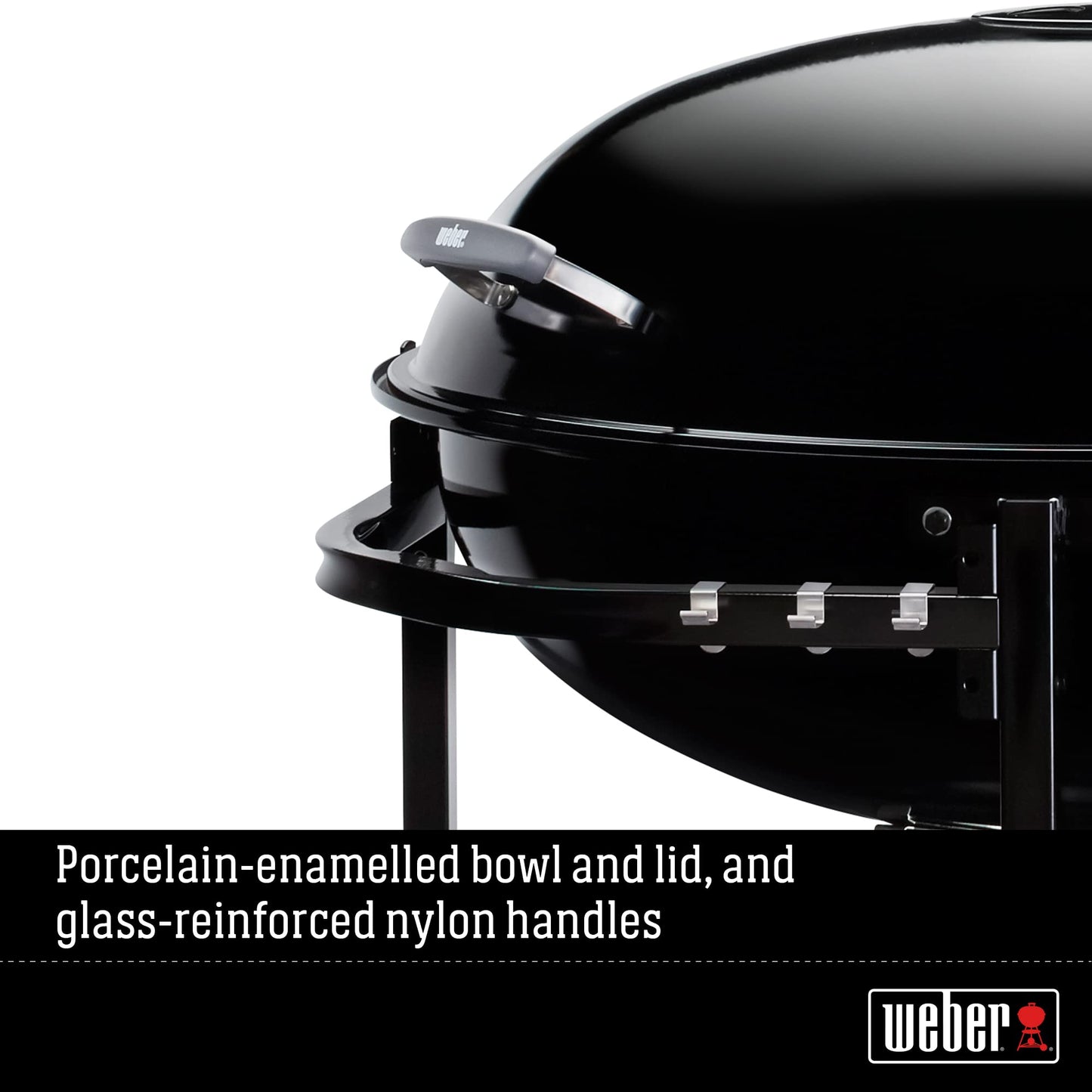 Weber The Ranch Charcoal Kettle Grill, 37" – Massive Outdoor BBQ Grill with Stainless Steel Hinged Cooking Grate, Tuck-Away™ Lid Holder & Porcelain‑Enameled Bowl