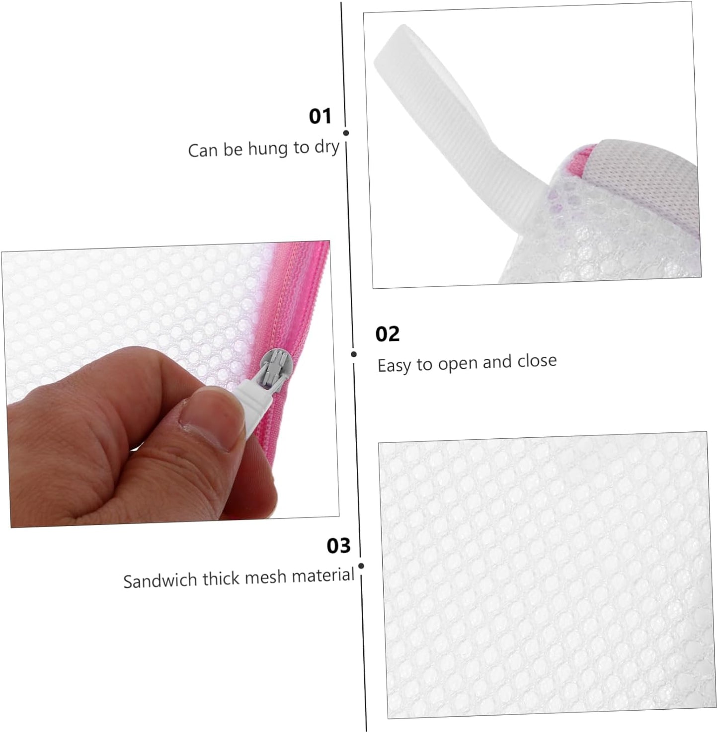 Zerodeko 6pcs Laundry Bag Set, Fine Mesh Washing Bags for Underwear, Bras, Travel Wash Bag with Zipper
