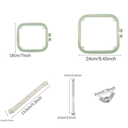 UTALIND Adjustable 2-Layer Embroidery Stand/Punch Needle Frame – Portable ABS Hoop Holder for Cross Stitch, Quilting & Sewing Crafts, Green Small Size