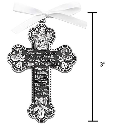 Cathedral Art Guardian Angel (Abbey & CA Gift) Cross Crib Medal for Jewelry Making (CM8)