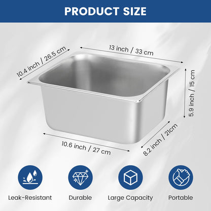 2 Pack Ice Bucket for Freezer,Freezer Ice Bin (large),Ice Buckets for Parties,Champagne Bucket,Stainless Steel Ice Bin for Freezer,Suitable for parties, picnics,and kitchen storage