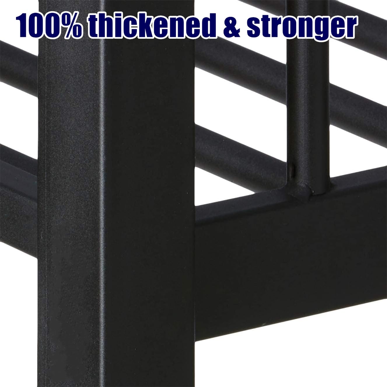 LEEKAF Stronger & Higher Quality Heavy Duty Bunk Bed Twin XL Over Queen Size Bunkbed, Thickened Safer More Stable Steel Metal Queen Bunk Bed (Faster Assembly) (Twin XL Over Queen)