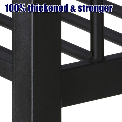 LEEKAF Stronger & Higher Quality Heavy Duty Bunk Bed Twin XL Over Queen Size Bunkbed, Thickened Safer More Stable Steel Metal Queen Bunk Bed (Faster Assembly) (Twin XL Over Queen)
