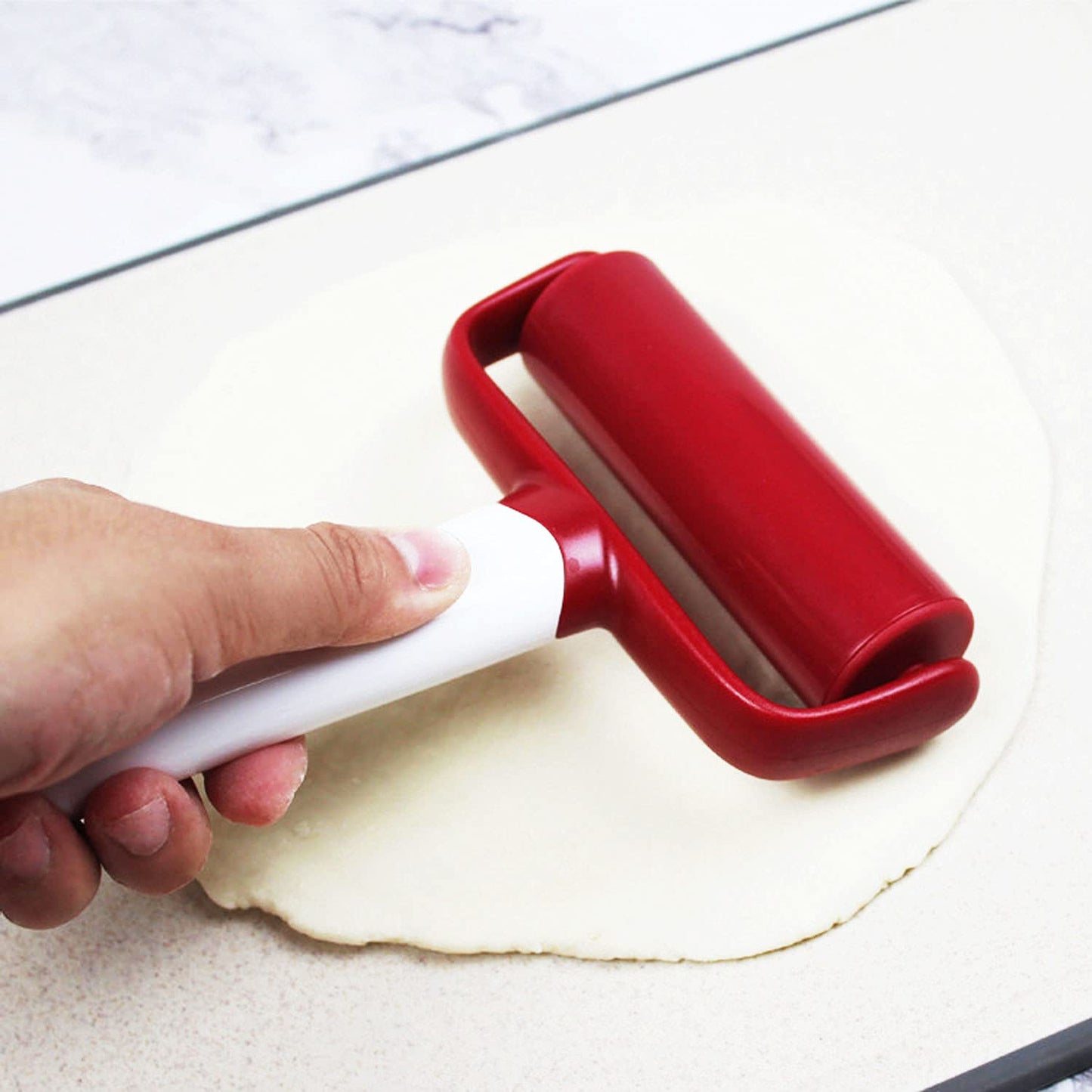 4 pcs Pizza Tools Set incl Dough Cutter Roller Docker and Pizza Cutter Wheel, Pastry Pizza Pie Roller Rolling Pins and Time-Saver Pizza Dough Docker (4 pcs)