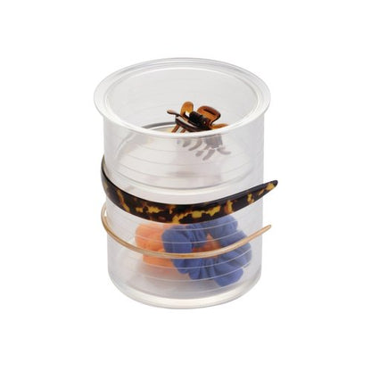 iDesign Hair Accessories Organizer Canister, The Clarity Collection – 6" x 6" x 7", Clear