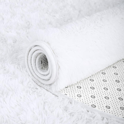 ISEAU Super Soft Fluffy Rugs Shag Area Rug for Bedroom Living Room Fuzzy Mat Plush Anti-Slip Carpets (3ft x 5ft, White)