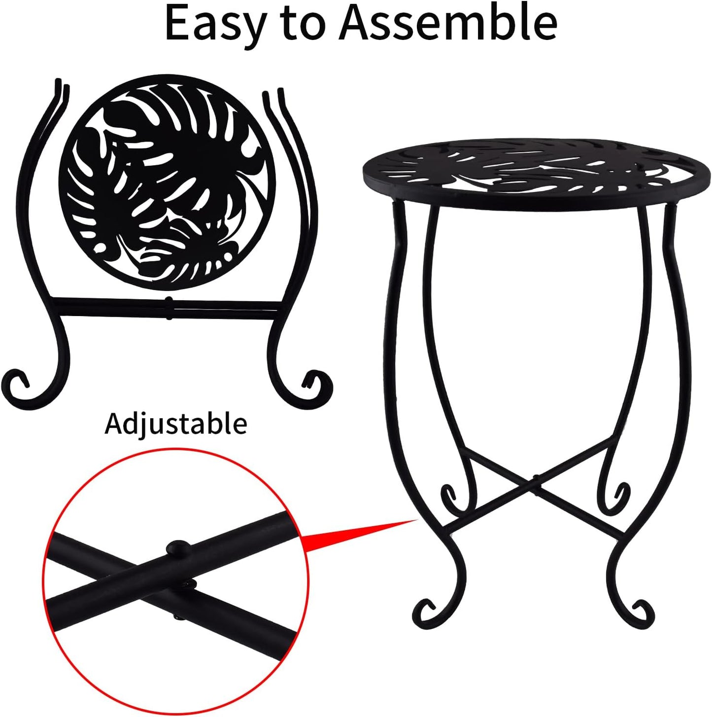 TLBTEK Stand,10 Inch 4) Planter Metal Round Potted Plant Stands Indoor Outdoor ,Single Modern Flower Pot Stand Holder