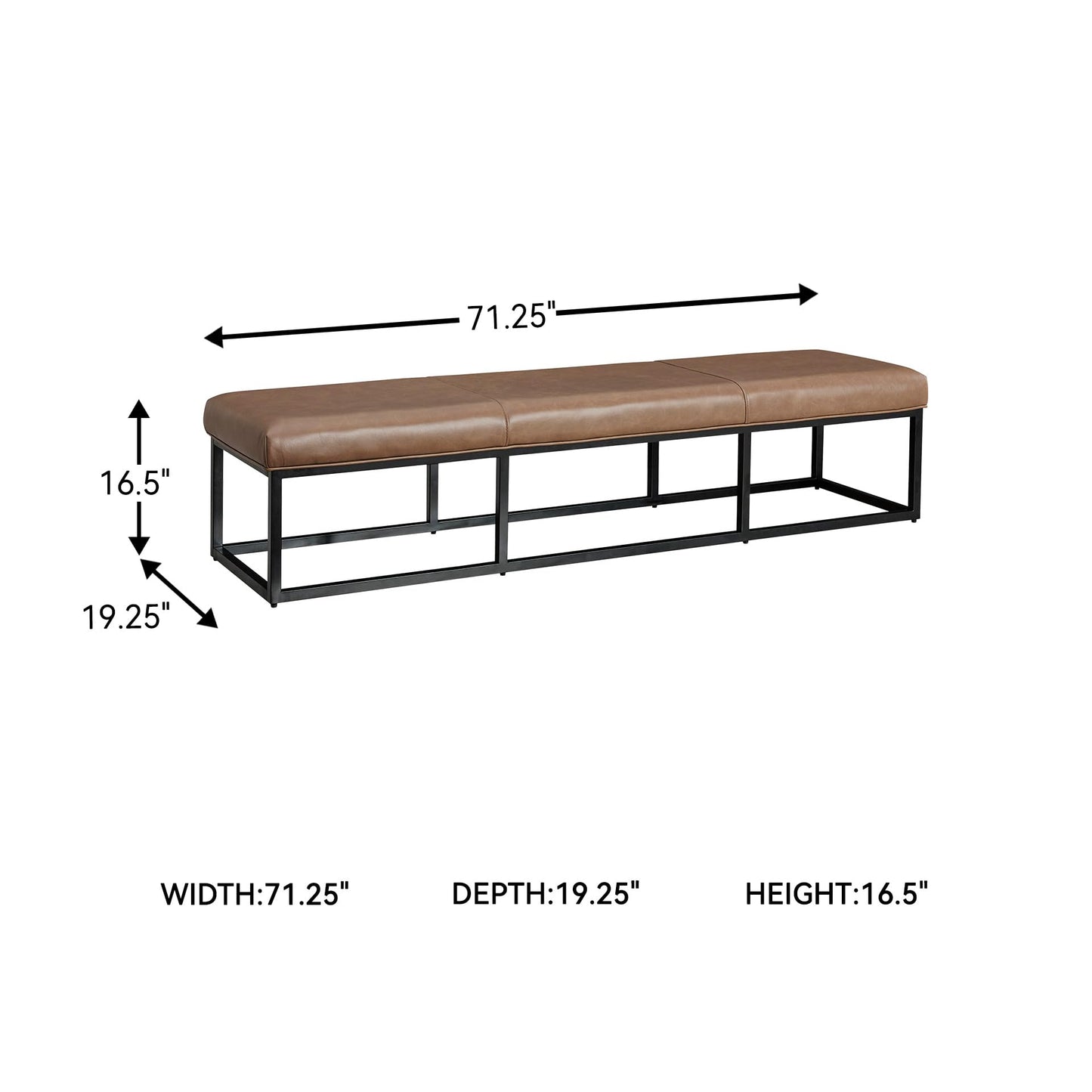Signature Design by Ashley Joston Contemporary Leather Upholstered Accent Bench, Dark Brown & Black