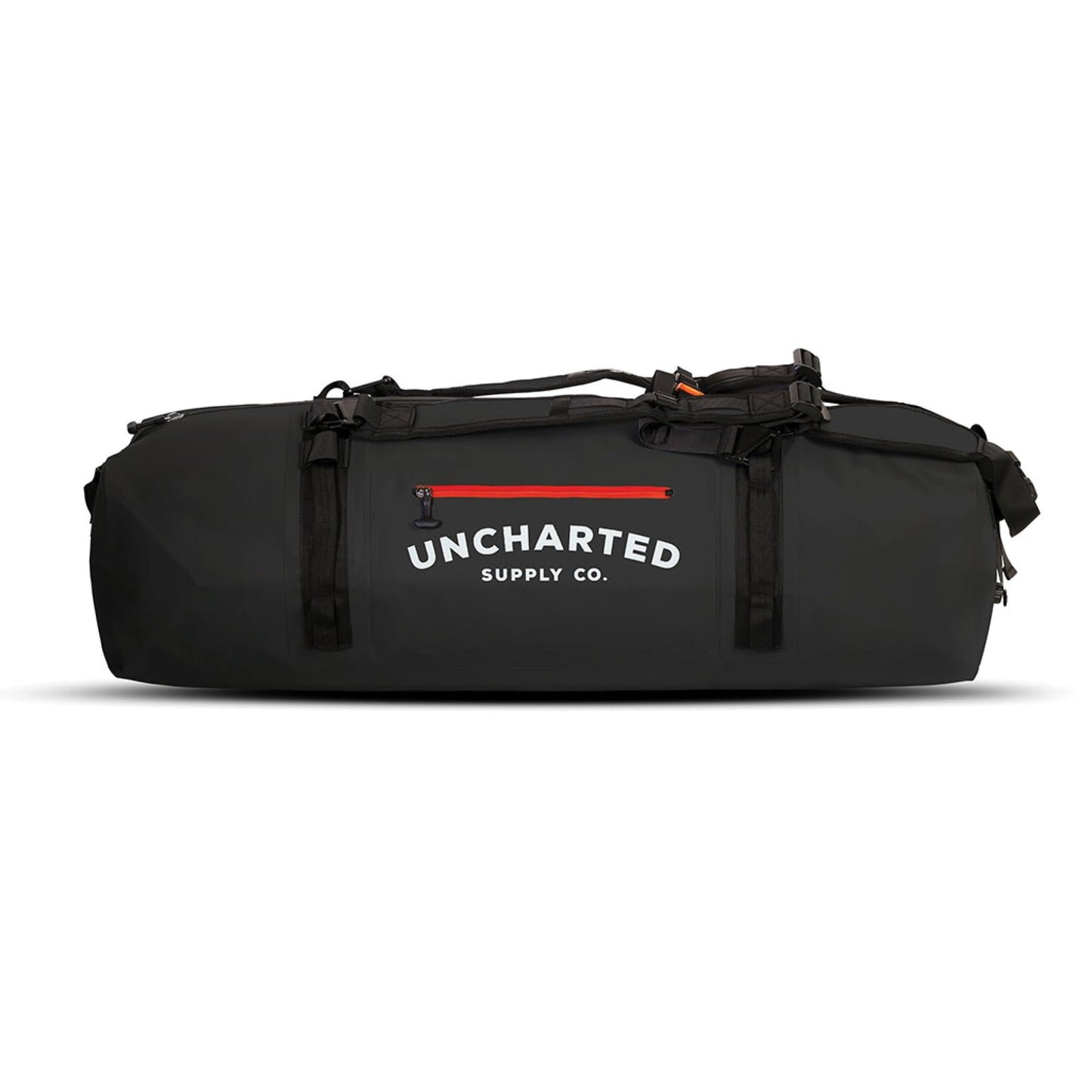 Uncharted Supply Co. The Vault Waterproof Duffel Bag - Airtight bag with Backpack Straps, Carry-On Size, Perfect for travel, boating, camping, recreation. (Black, 100L)