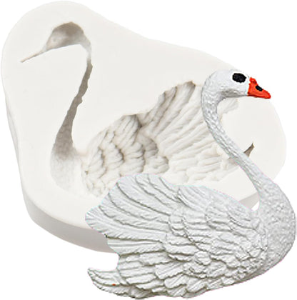 Swan Silicone Fondant Molds for Chocolate, Cupcake Topper, Cake Decoration, Candy Polymer Clay