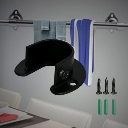 Aopin Closet Pole Sockets Wardrobe Rod Bracket Flange Kit, Matte Black Finish 25mm / 1" Heavy Duty Closet Rod Supports