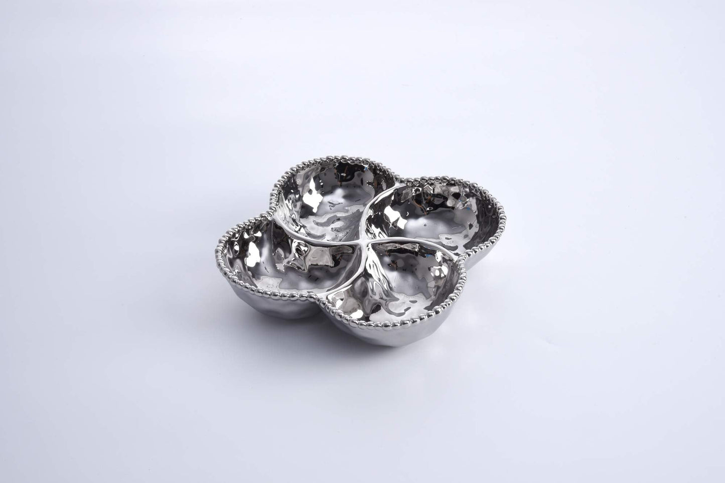 Pampa Bay Verona Porcelain 4-Section Bowl, Silver