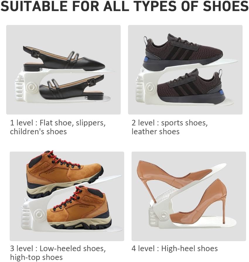 12 Pack 50%, 4 Closet, NVGSN Shoe Slots Organizer - Shoe Stackers for a Pair of Shoes, shoe Storage Shoes Space Savers