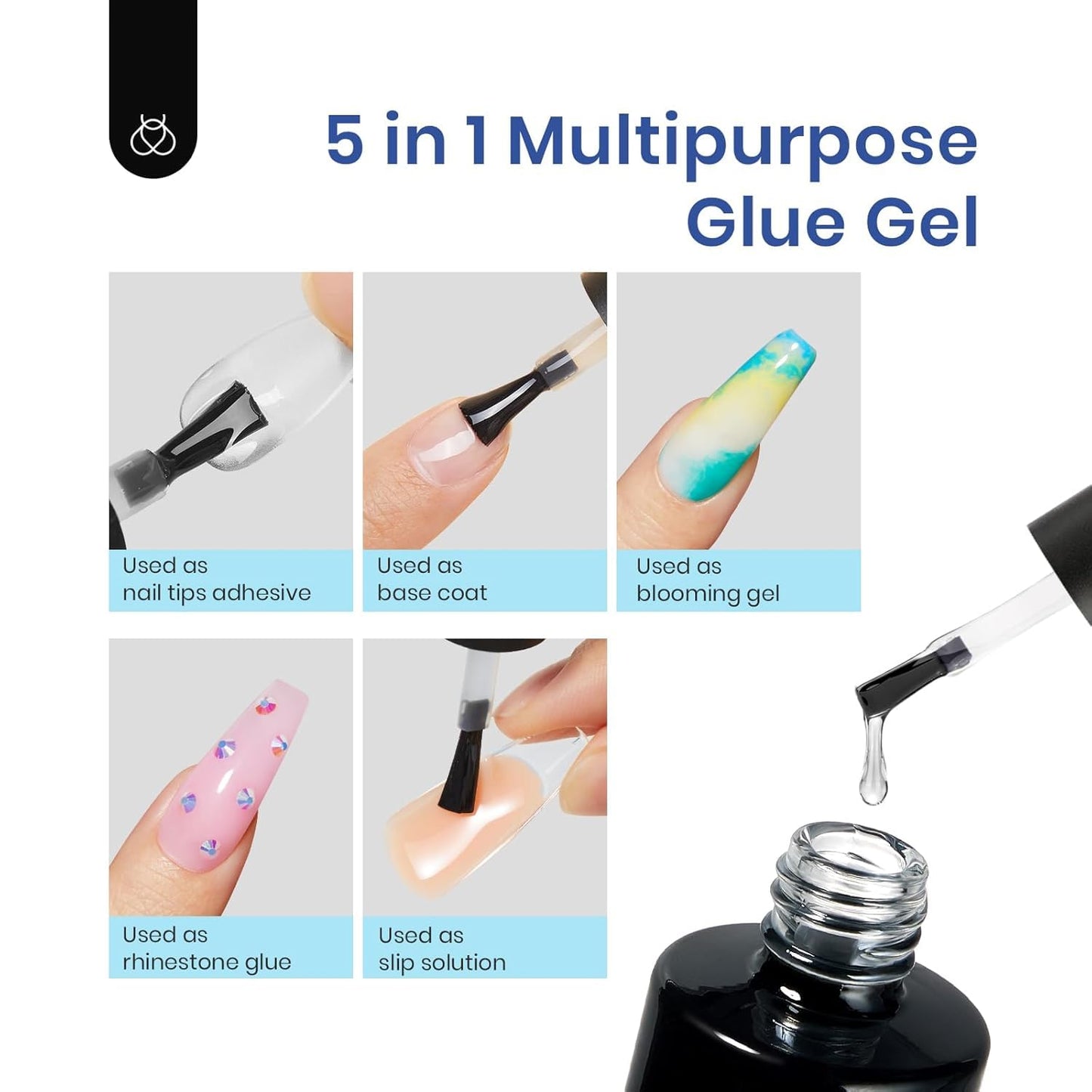 Beetles Gel Nail Extension Kit Almond Shape, Easy 9 in 1 Glue Uv Led Set Etch X Nail Tips Short Almond Half Matte Tips, Gift for Women & Girls, 504 pcs