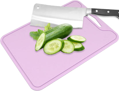 Silicone Cutting Board, Colored Flexible Chopping Mat for Meat and Vegetables, Kitchen Cutting Plate