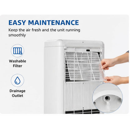GarveeLife 8,000 BTU Portable Air Conditioner for Bedroom Office Dorm, Cools up to 350 Sq. Ft, 3-in-1 Compact AC Unit with Cooling Dehumidifier Fan Modes, Remote Control, Window Kit, Gray