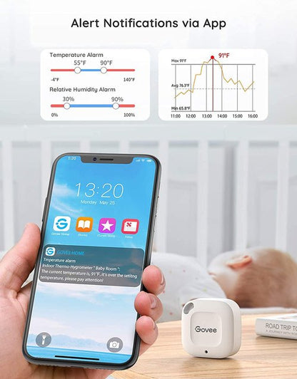 Govee Bluetooth Hygrometer Thermometer - Wireless Mini Humidity Sensor with Alerts & Data Export