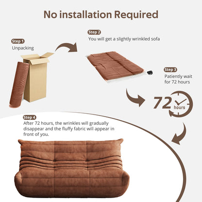 Aosaifen Bean Bag Chair - Corner Sofa, Fireside Chair Bean Bag Sofa Large Bean Bag Chair for Adults,Fireside Floor Couch for Living Room, Bedroom, Gaming (Yellow, Single) (Brown, Loveseat)