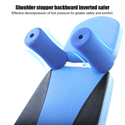 Gravity Heavy Duty Inversion Table with Headrest & Adjustable Protective Belt Back Stretcher Machine for Pain Relief Therapy (Color : Blue)