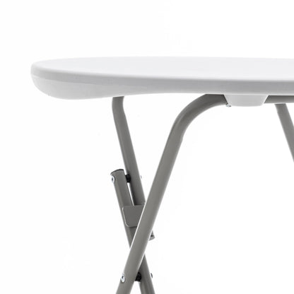 BTEXPERT Set of 10, White 24" Round Plastic Folding Table Commercial Portable for Picnic Party Camping Banquet Card Dining Wedding Event Home Kitchen Indoor Outdoor, 30" Height