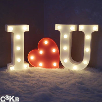 CSKB Light Up I Love You Letters Sign for Wedding LED Heart Marquee Lights Night Light Lamp Christmas Holiday Gift Home Party Decoration